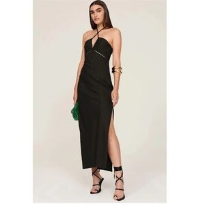 Marina Moscone Shipwrecked Virgin Wool Sexy Cutout Midi Dress